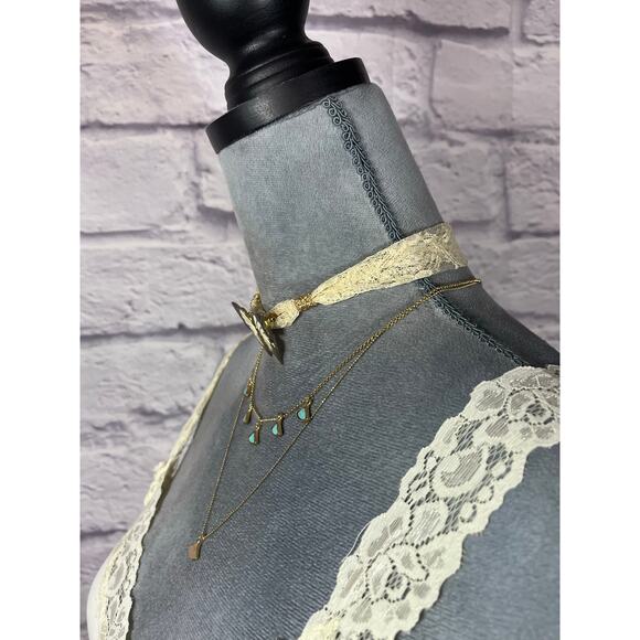 Handmade Upcycled Butterfly Pendant and Lace Choker Necklace - Picture 2 of 6